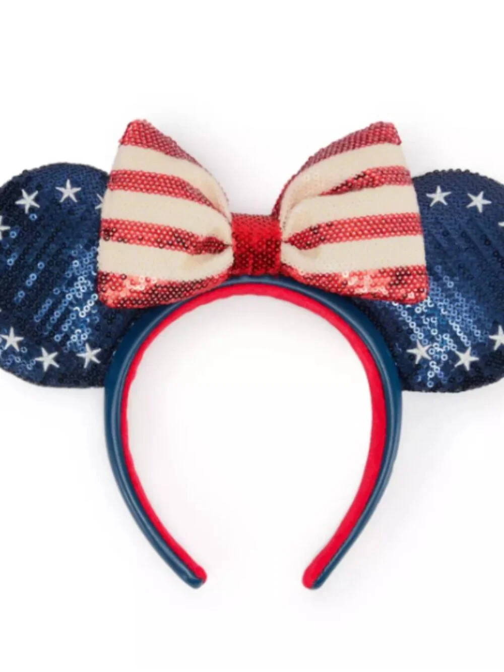 Disney Minnie Mouse Americana Sequined Headband Mickey Ears 250th Anniversary